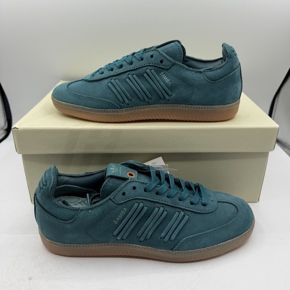 adidas Shoes - Adidas Samba Shoes Womens Size 10 Green Vapour Leather Casual Sneakers BY2832